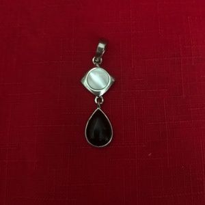 Lia Sophia Mother of Pearl and onyx pendant